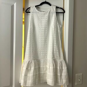 J. Crew pleated hem shift dress in eyelet